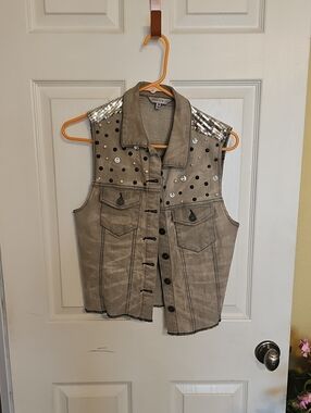 Sapphire Ink ,Sequin And Beaded Vest